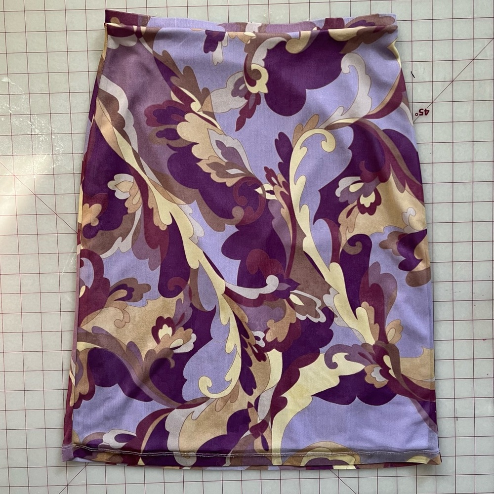 Y2K Purple Paisley Skirt